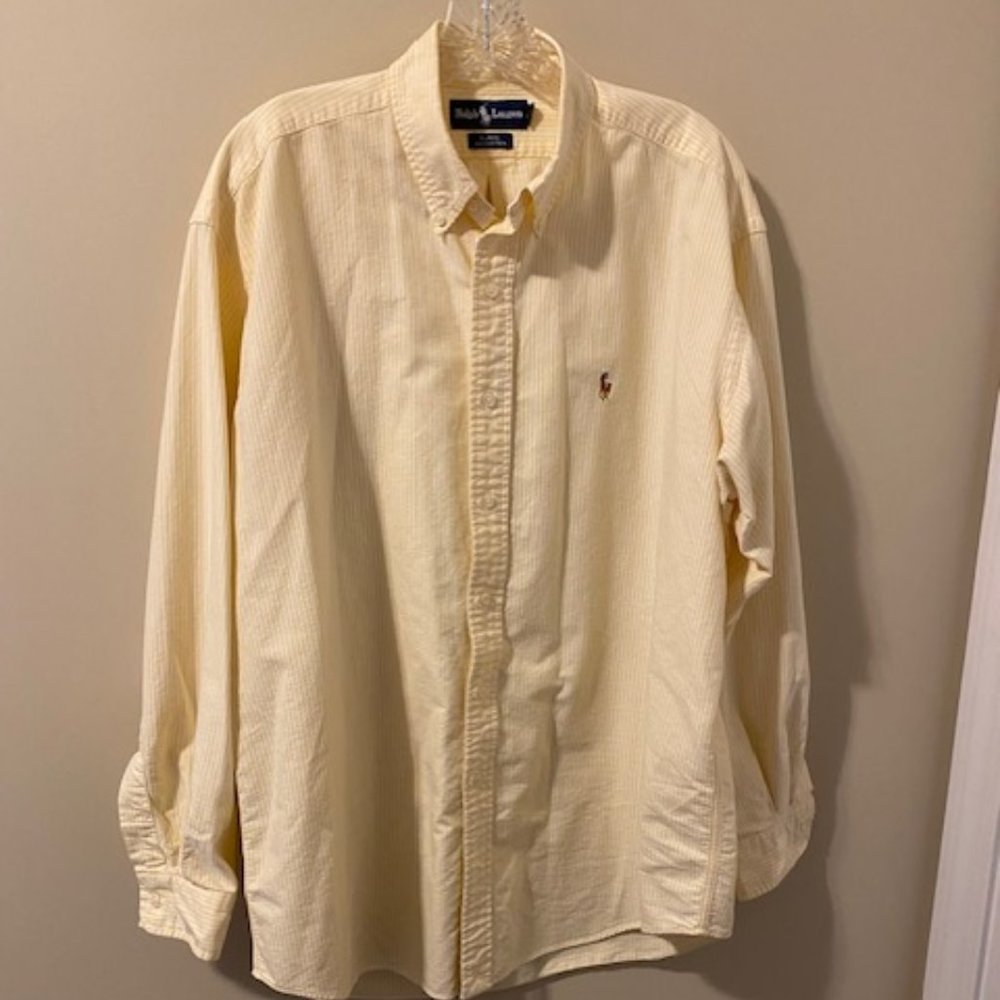 Ralph Lauren Yellow Pinstripe Polo Shirt